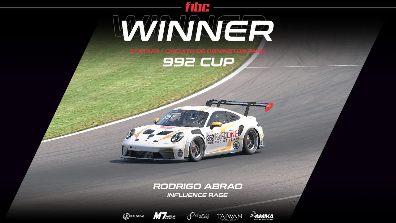 Taiwan 992 Cup: Rodrigo Abrão vence em Donington e lidera tabela