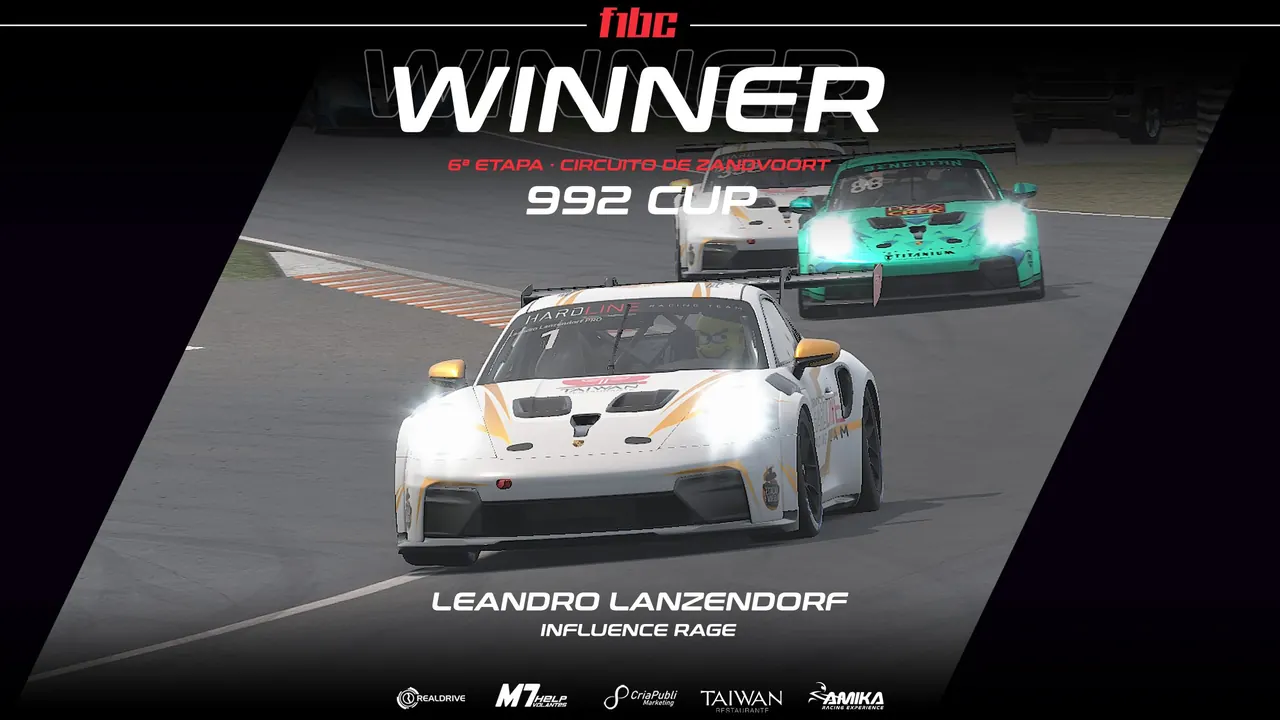 Taiwan 992 Cup: Leandro Lanzendorf vence em Zandvoort e fatura novo título