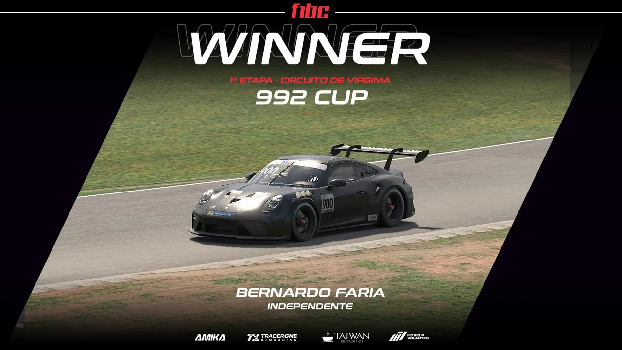 Taiwan 992 Cup: Bernardo Faria chega dominando em Virginia