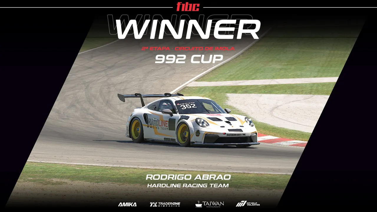 Taiwan 992 Cup: Rodrigo Abrão vence em Imola e equilibra a tabela