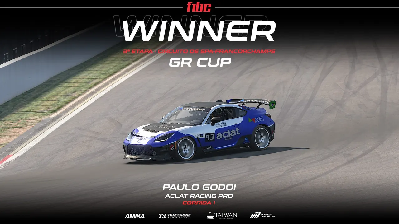 F1BC GR Cup: Godoi e Piropo vencem provas alucinantes em Spa