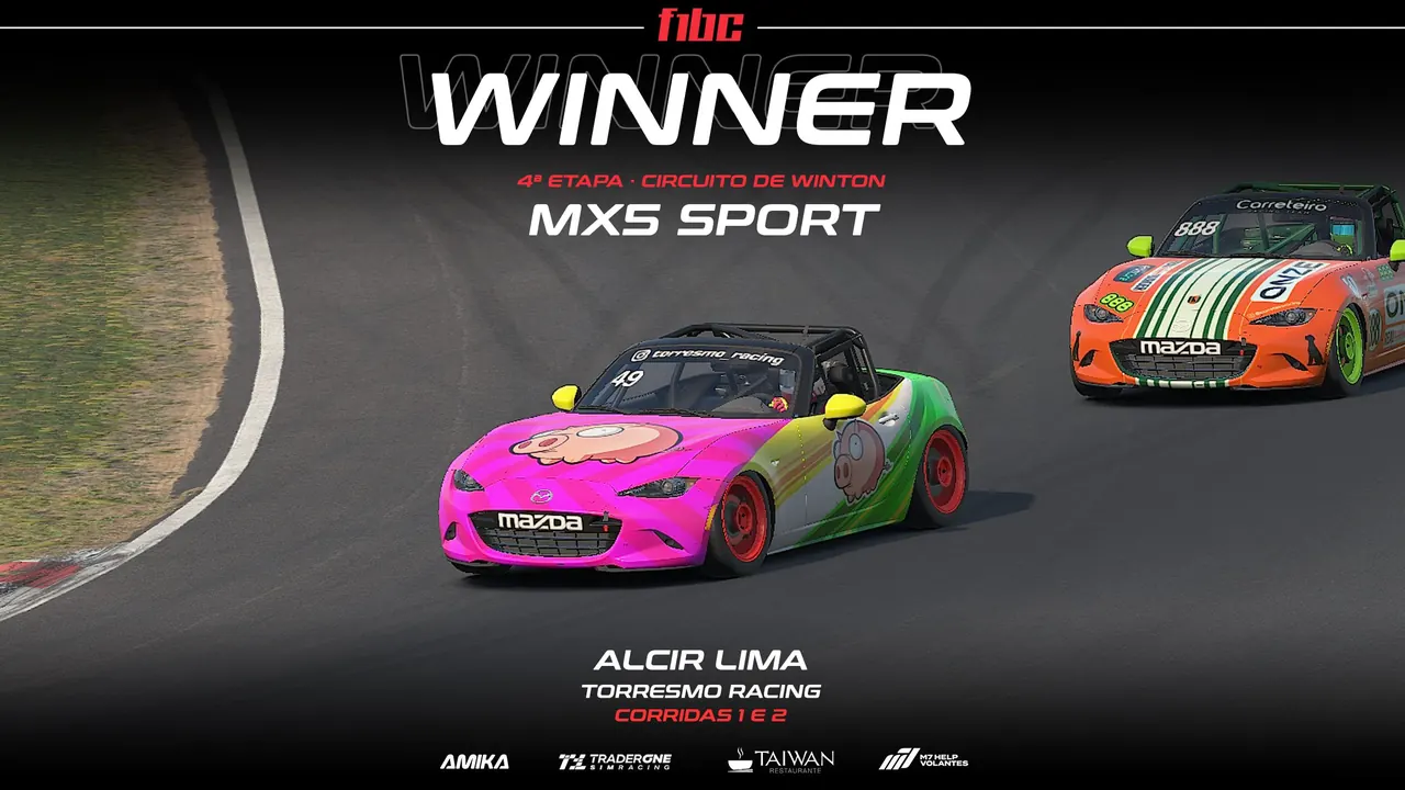 F1BC MX5 Sport: Alcir Lima (Torresmo) e Felipe Faria (Grip) vencem em Winton