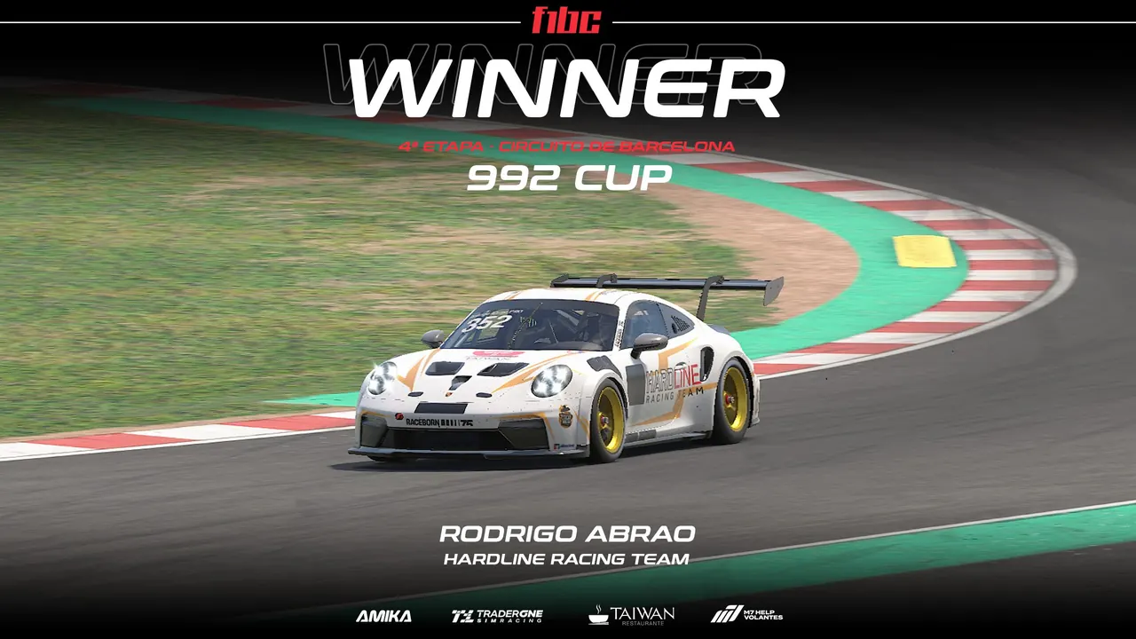 Taiwan 992 Cup: Rodrigo Abrão vence excelente corrida em Barcelona